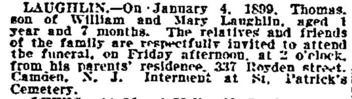 Laughlin - Philadelphia Inquirer, January 6, 1899