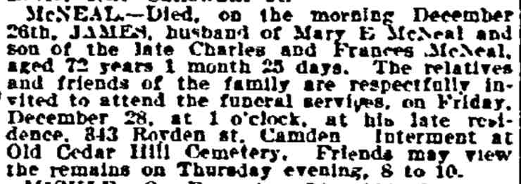 McNeal - Philadelphia Inquirer, December 28, 1906