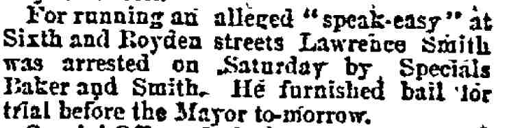 Speak-Easy Arrest - Philadelphia Inquirer, December 22, 1890