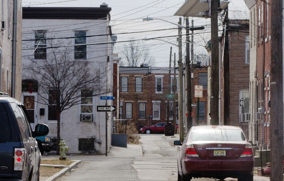 Intersection of Roberts Street and Royden Street as seen from Clinton Street — February 14, 2012