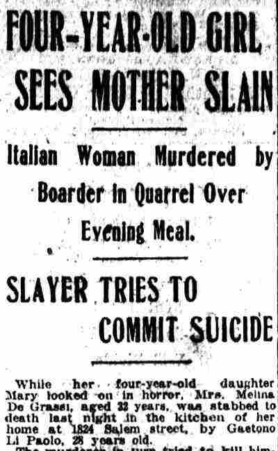 Four-Year-Old Girl Sees Mother Slain, Camden Post-Telegram, March 1, 1919