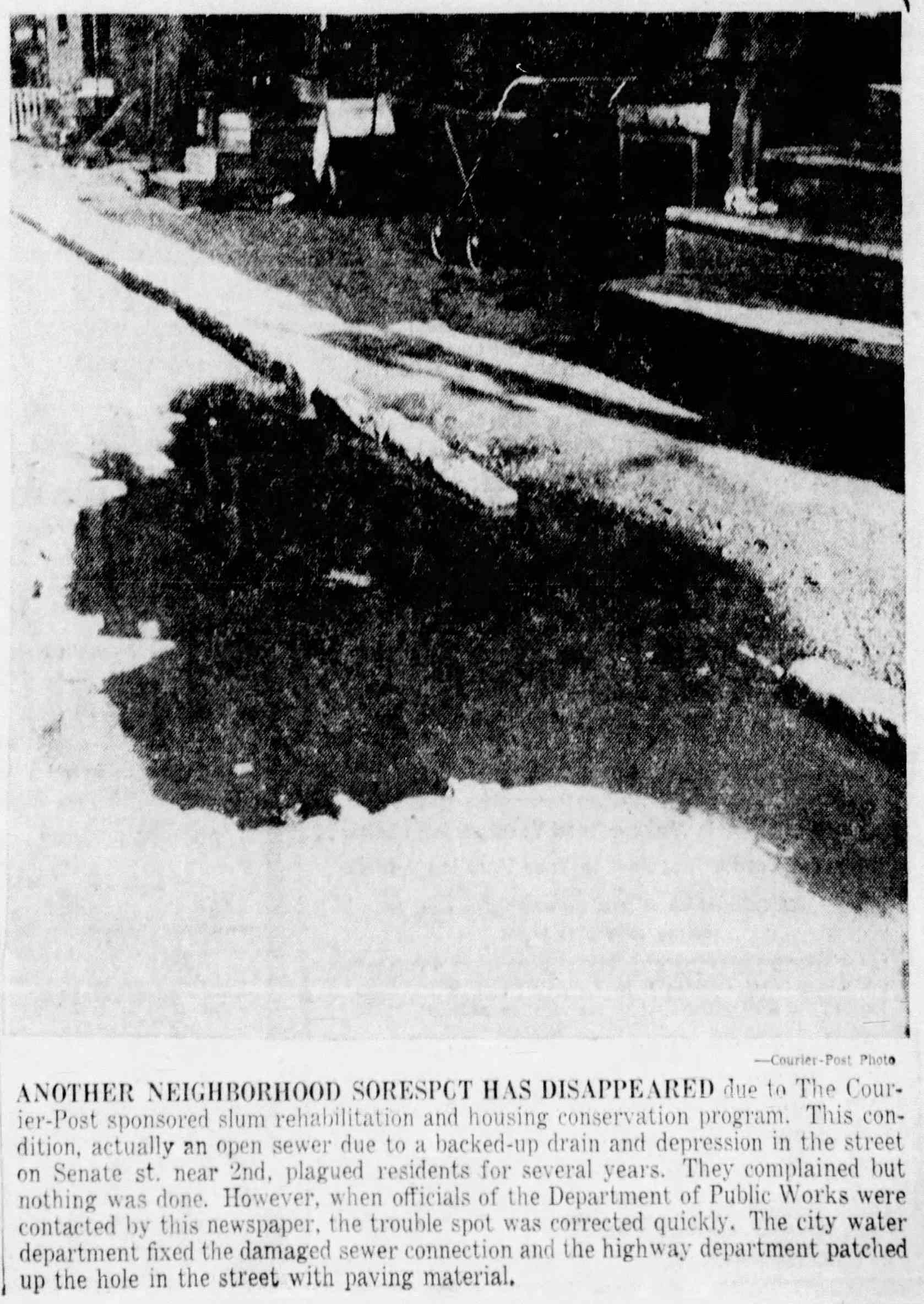 Another Neighborhood Sore Spot Has Disappeared — Camden Courier-Post, August 12, 1954