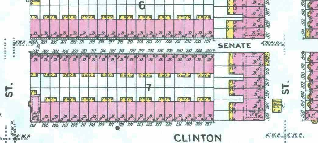 200 Block of Senate Street — 1906 Sanborn Map