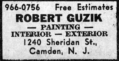 Robert Guzik Painting, Camden County Record, 1969