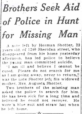 Brothers Seek Aid of Police in Hunt for Missing Man, Camden Courier, July 8, 1922