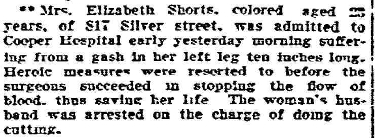 Mrs. Elizabeth Shorts, 817 Silver Street, 1903