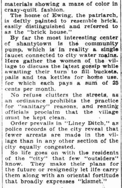 Resident of Liney Ditch at foot of Jasper Street, Camden, 1932