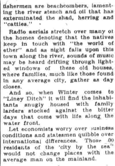 Article text col. 7: Radio aerials and winter preparations in Liney Ditch