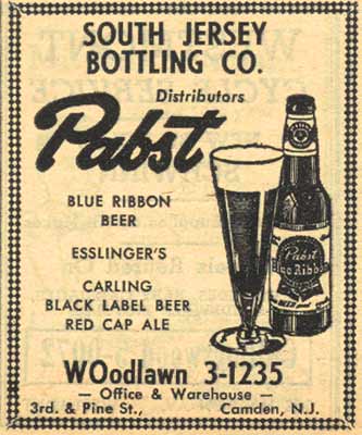 South Jersey Bottling Company — 1959 New Jersey Bell Telephone Yellow Pages advertisement