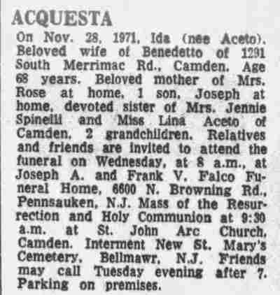 Benedetto Acquesta & Family, 1291 South Merrimac Road