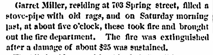 Fire at 703 Spring Street — West Jersey Press, October 6, 1875