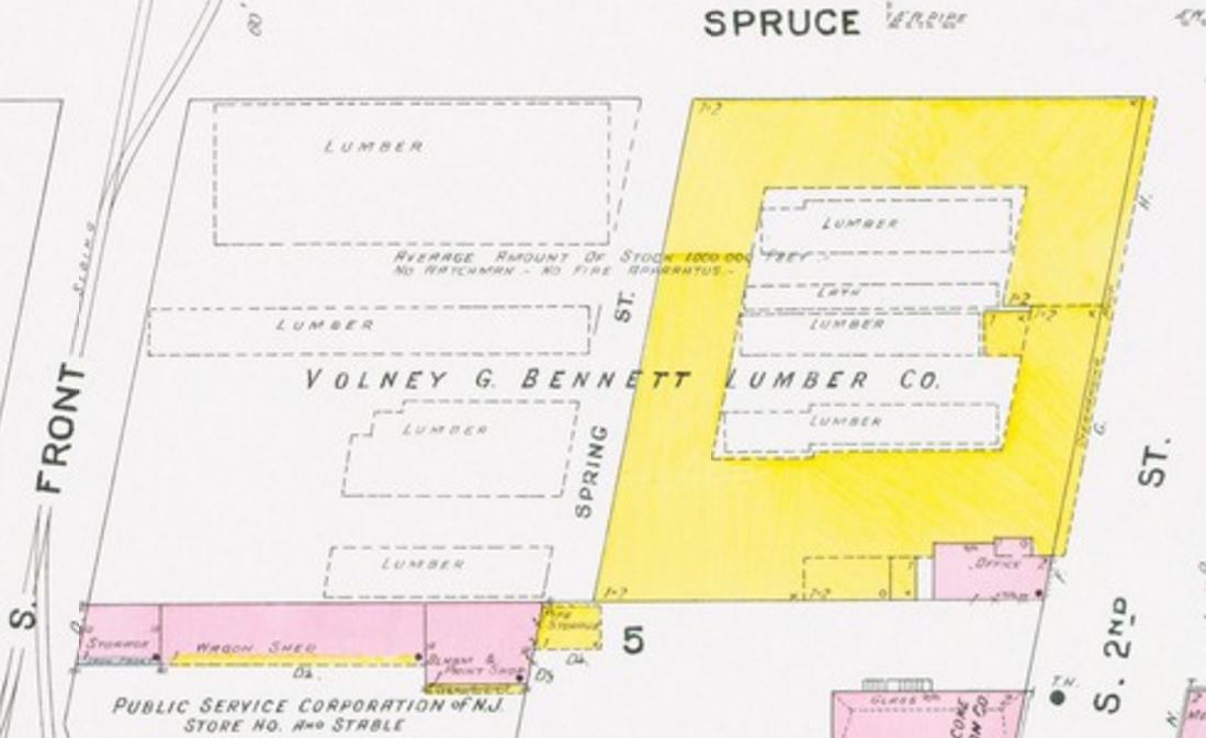 1906 Sanborn Map — Spring Street at Spruce Street