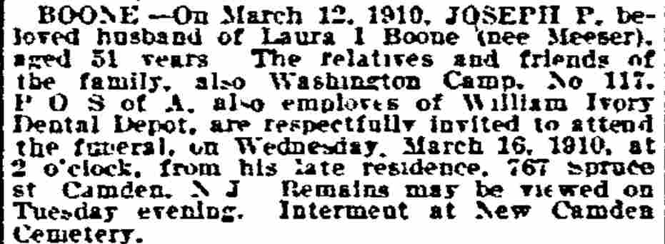 767 Spruce Street — Philadelphia Inquirer, March 15, 1910