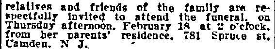 781 Spruce Street — Philadelphia Inquirer, February 17, 1909 (continued)