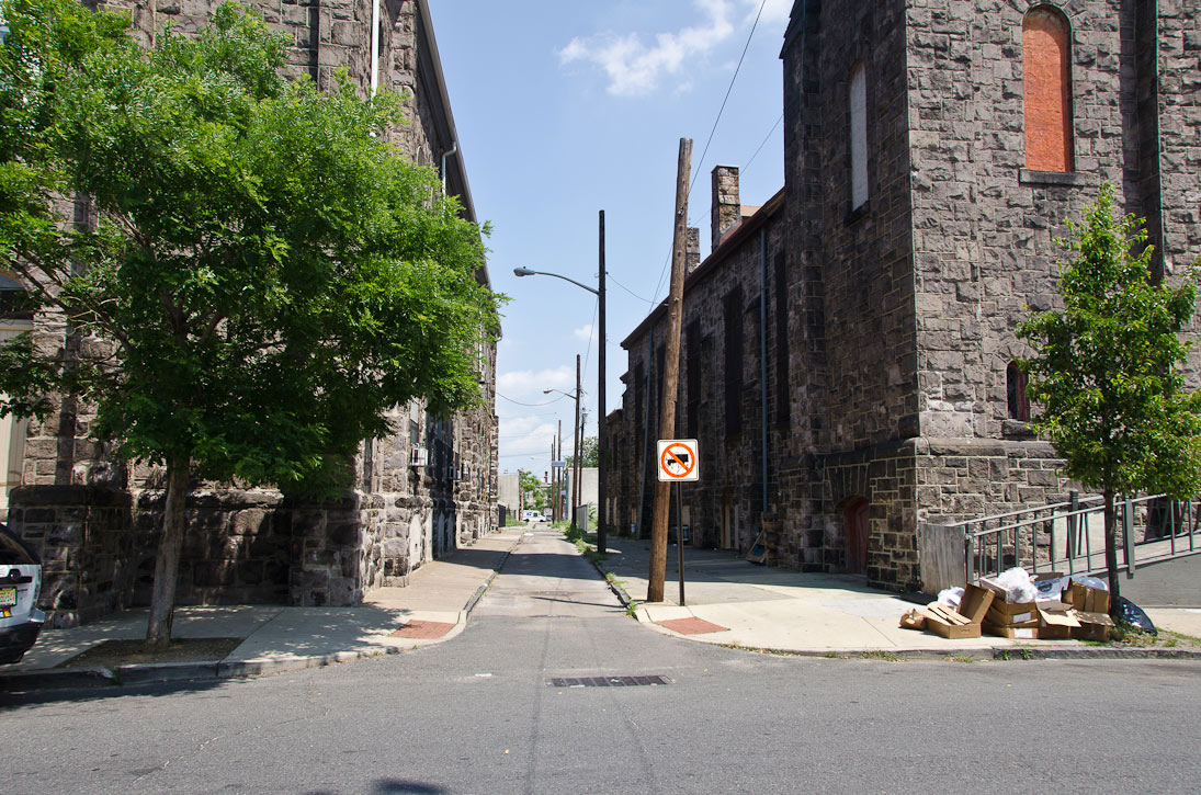 Looking north on St. John Street from Spruce Street, May 29, 2012