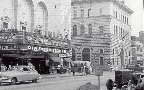 Stanley Theater at NW corner of Broadway and Market Street, September 1955