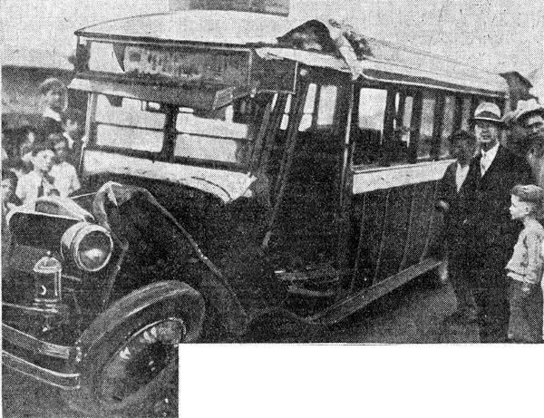 Crossing Where One Was Injured in Train-Bus Crash - Camden Courier-Post, October 21, 1931