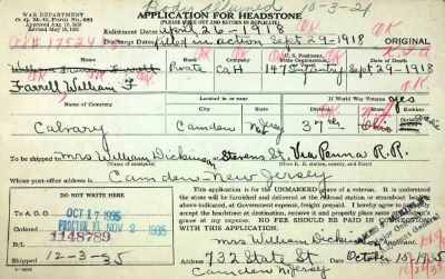 732 State Street — Private William F. Farrell — WW1
