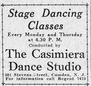 Stage Dancing Classes - Camden Courier-Post, October 30, 1931