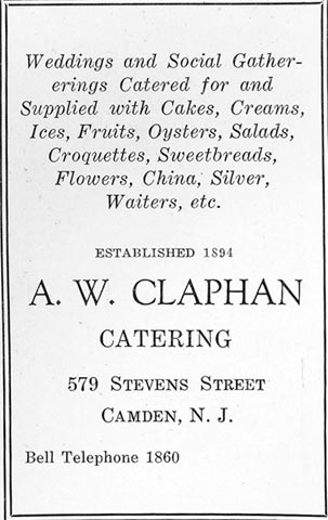 A. W. Claphan Catering - January 1928