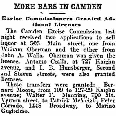 More Bars in Camden - February 16, 1905