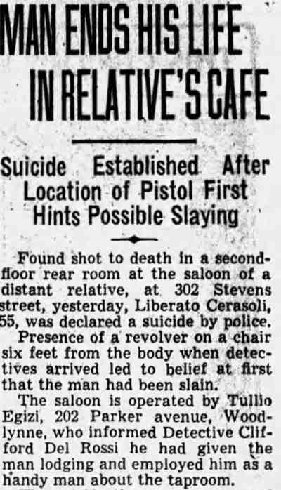 302–304 Stevens Street — Egizi's Cafe, 1935–1940 — Camden Courier-Post, April 2, 1939