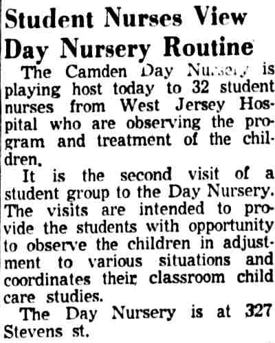 Student Nurses View Day Nursery Routine - October 7, 1954