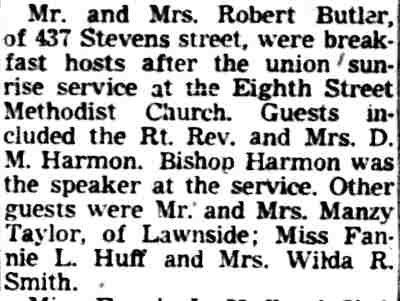 Butlers host breakfast after sunrise service - March 26, 1951