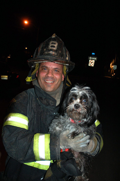 516 Stevens Street — Firefighter Ray Otero and the dog he rescued