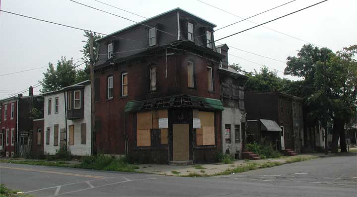 Southeast corner of Fillmore Street and Ferry Avenue, August 26, 2003 — former site of Steve's Tavern