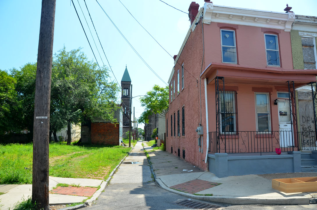 Looking south on St. John Street from Pine Street, August 17, 2011