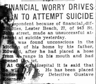 Financial Worry Drives Man to Attempt Suicide — Camden Courier-Post, January 6, 1930
