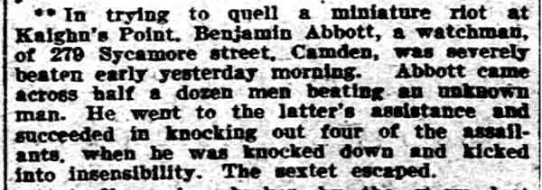 279 Sycamore Street — Benjamin Abbott & Family, Philadelphia Inquirer, April 11, 1905