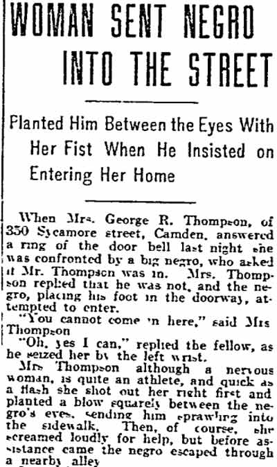 350 Sycamore Street — George R. Thompson & Family, Philadelphia Inquirer, February 25, 1906