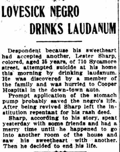 710 Sycamore Street — Lester Sharp, Camden Post-Telegram, December 26, 1912