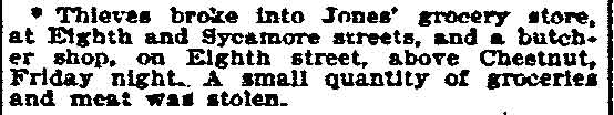 801 Sycamore Street — Jacob Jones (grocery), Philadelphia Inquirer, December 27, 1896