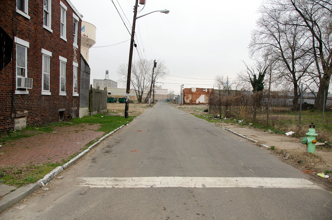 Looking west on Sycamore Street from South 3rd Street, March 16, 2012