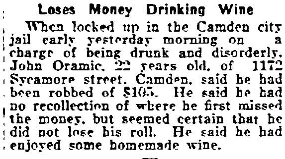 1172 Sycamore Street — John Oramic, Philadelphia Inquirer, June 23, 1920