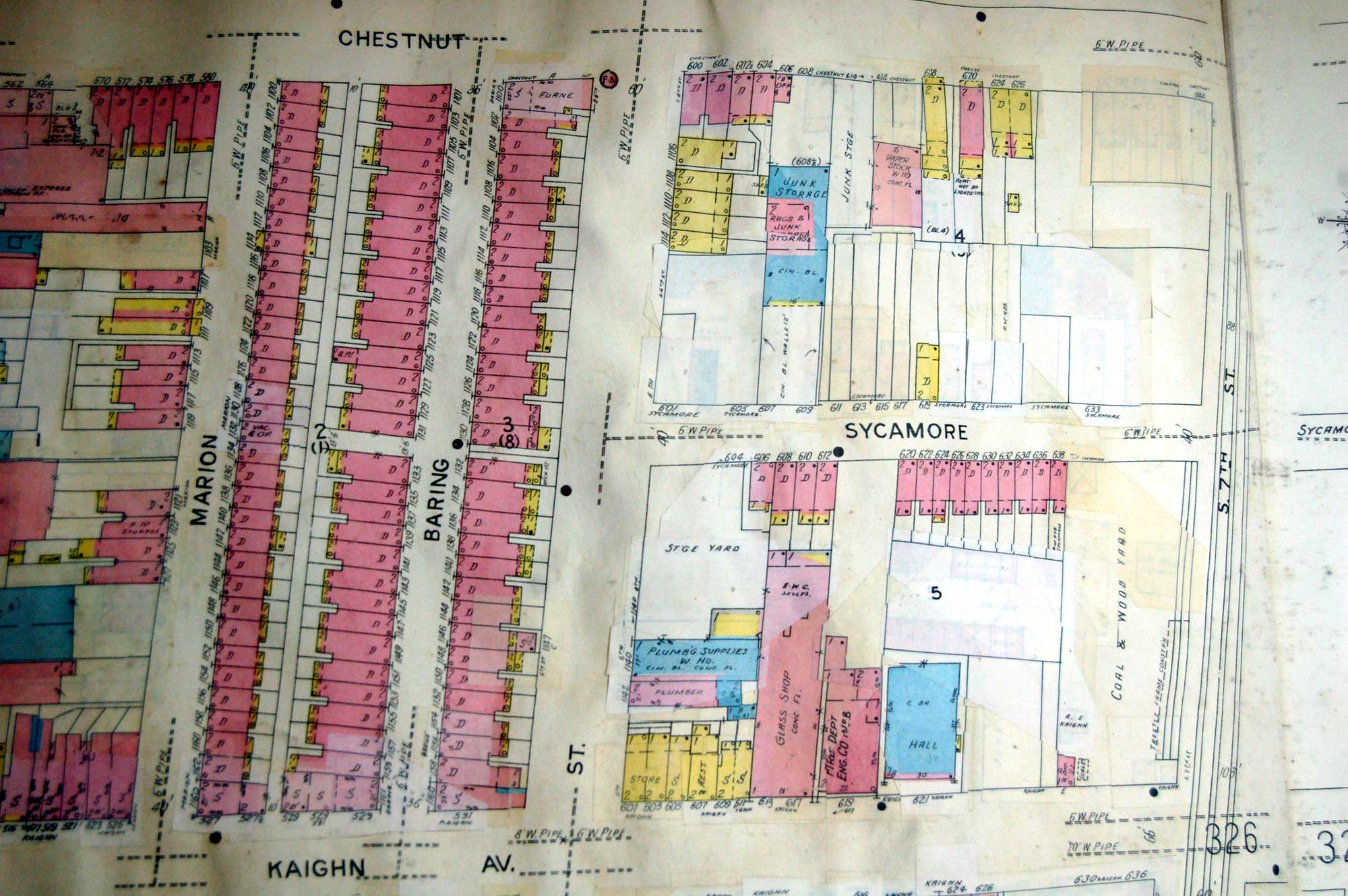 600 Block of Sycamore Street — Sanborn Map, 1962