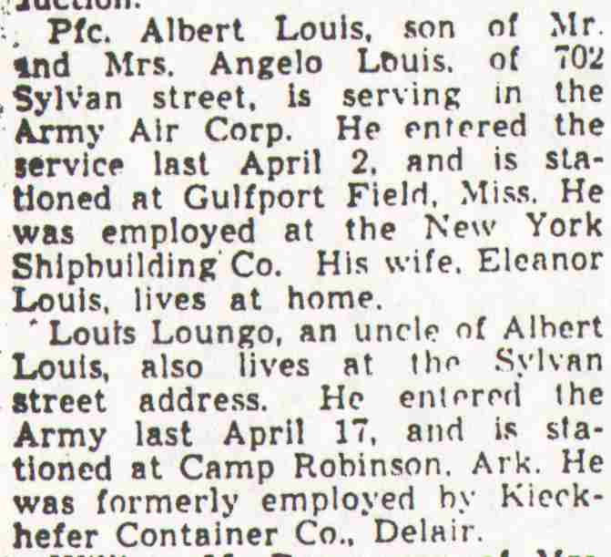 700-702 Sylvan Street, Angelo Louis & Family, 1943