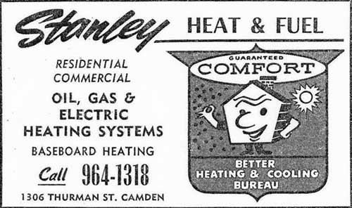 Stanley Heat and Fuel Co., 1306 Thurman Street, Camden, advertisement, 1965-1967
