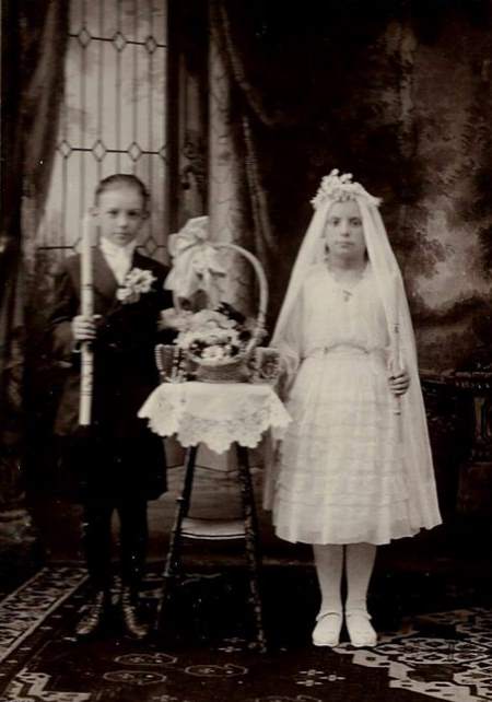 Peter Jaye and Helen Jaye, First Communion at St. Joseph Roman Catholic Church, circa 1916