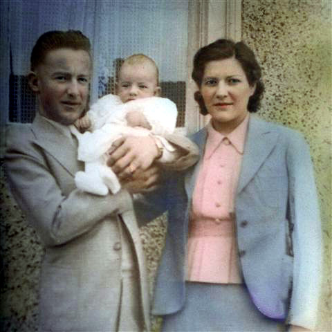 Francis J. 'Frank' Bittmann and family at 1736 Tioga Street, Easter 1938