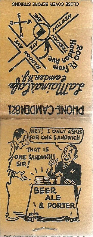 LaMaina's Cafe menu book, 501 Trenton Avenue