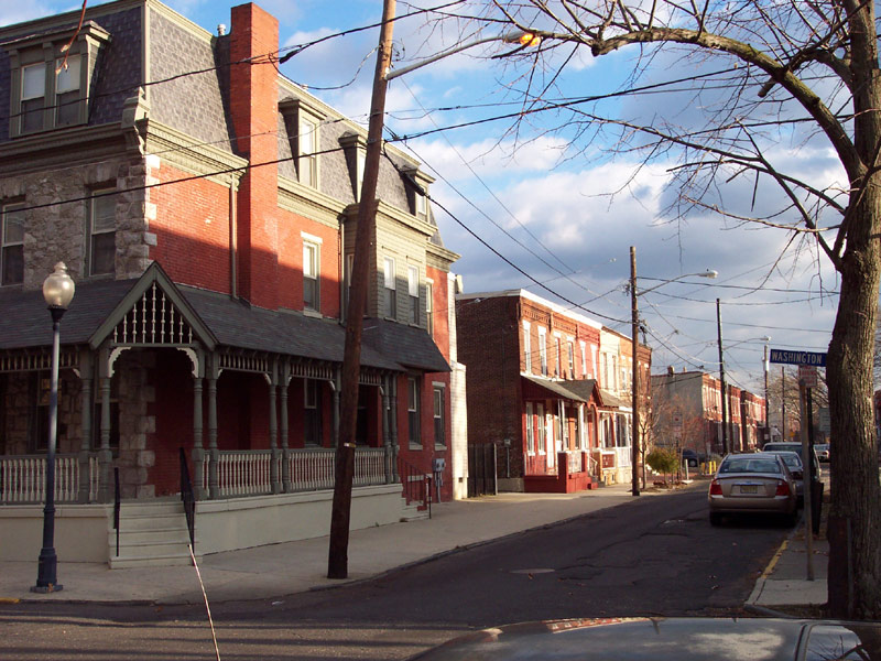 Looking south down Trenton Avenue from Washington Street, December 2005