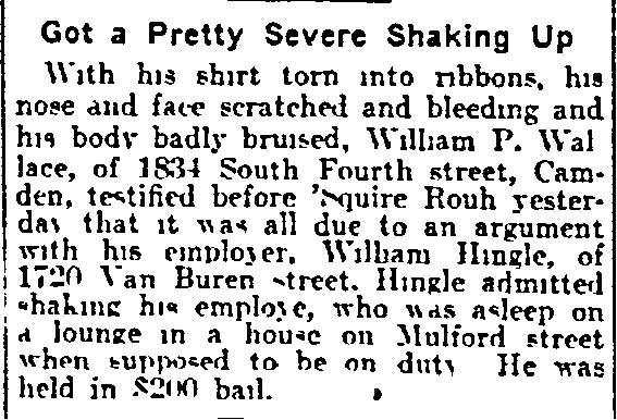 Got a Pretty Severe Shaking Up — Philadelphia Inquirer, August 28, 1904