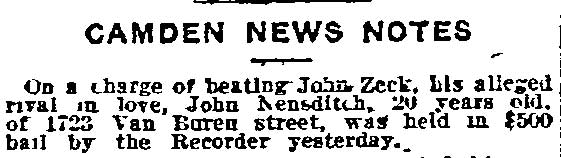 Camden News Notes — Philadelphia Inquirer, March 4, 1913