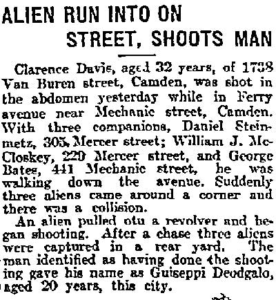 Alien Run Into on Street, Shoots Man — Philadelphia Inquirer, June 19, 1913