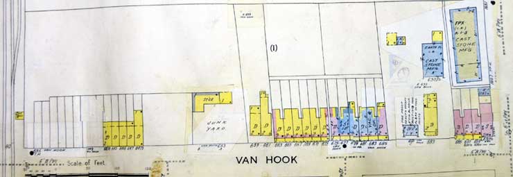 635 to 699½ Van Hook Street — 1962 Sanborn Map