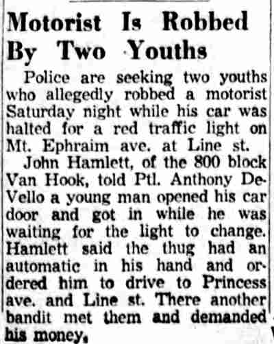 802 Van Hook Street — John Henry Hamlett, December 3, 1956